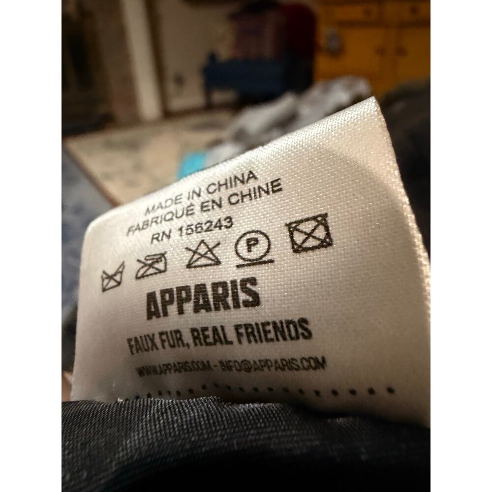 Apparis Faux Fur Jacket. Black, Orange and Green - Picture 7 of 12